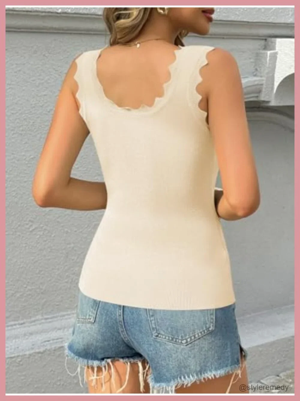 Ribbed Knit Square Neck Sleeveless Tank Top Slimming Sweater Vest